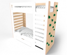 Кровать двухъярусная IndigoWood CuRocks со скалодромом white